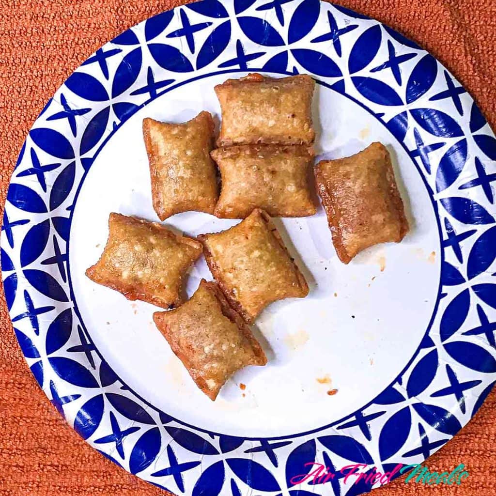 pizza rolls on plate.